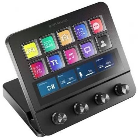 STREAM DECK MARS GAMING MSD-PRO/ 10 TECLAS LCD + 4 DIALES PERSONALIZABLES/ NEGRO