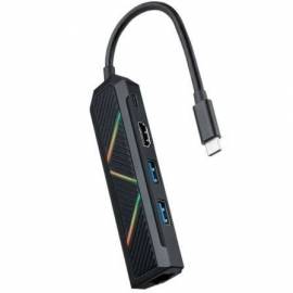 DOCKING USB TIPO-C NANOCABLE 10.16.0501/ 2XUSB/ 1XUSB TIPO-C PD/ 1XHDMI/ 1XRJ45/ NEGRO