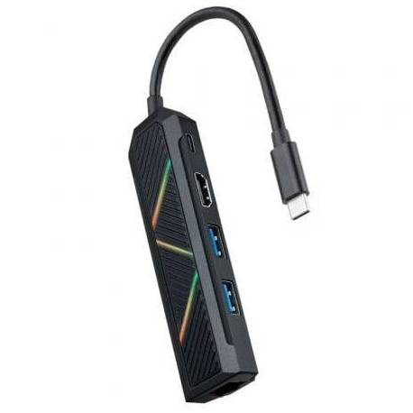 DOCKING USB TIPO-C NANOCABLE 10.16.0501/ 2XUSB/ 1XUSB TIPO-C PD/ 1XHDMI/ 1XRJ45/ NEGRO