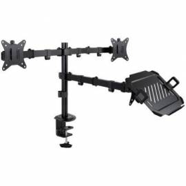 SOPORTE DE MESA PARA 2 MONITORES Y 1 PORTÁTIL TOOQ DB1202TN-B/ GIRATORIO/ INCLINABLE/ HASTA 9KG