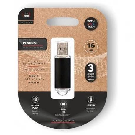 PENDRIVE 16GB TECH ONE TECH BASIC USB 2.0/ NEGRO
