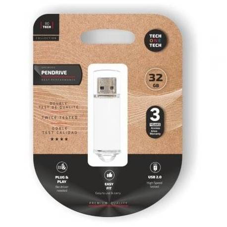 PENDRIVE 32GB TECH ONE TECH BASIC USB 2.0/ BLANCO