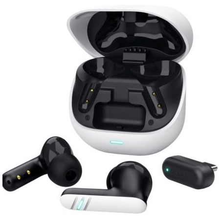 AURICULARES BLUETOOTH TRUST GXT 409 OXXIE 25478 CON ESTUCHE DE CARGA/ AUTONOMÍA 7H/ BLANCO Y NEGRO