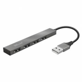 HUB USB 2.0 TRUST HALYX/ 4XUSB/ GRIS
