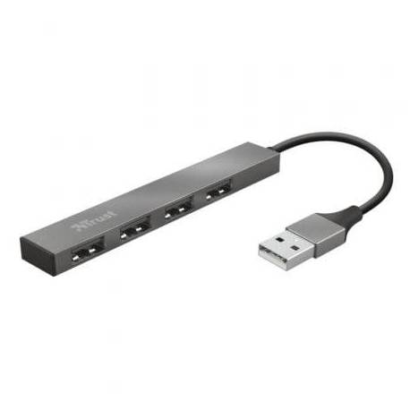 HUB USB 2.0 TRUST HALYX/ 4XUSB/ GRIS
