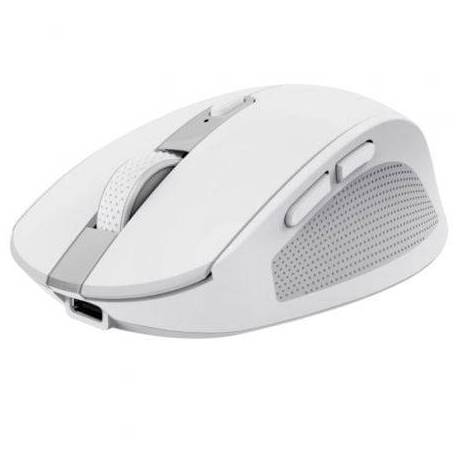 RATÓN INALÁMBRICO POR BLUETOOTH TRUST OZAA COMPACT WIRELESS/ BATERÍA RECARGABLE/ HASTA 3200 DPI/ BLANCO