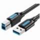 CABLE USB 3.0 VENTION COOBF/ USB TIPO-B MACHO - USB MACHO/ 5GBPS/ 1M/ NEGRO