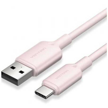 CABLE USB 2.0 TIPO-C VENTION CTQPH/ USB TIPO-C MACHO - USB MACHO/ HASTA 60W/ 480MBPS/ 2M/ ROSA