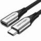 CABLE ALARGADOR USB 3.1 TIPO-C VENTION TABHF/ USB TIPO-C MACHO - USB TIPO-C HEMBRA/ HASTA 60W/ 5GBPS/ 1M/ GRIS