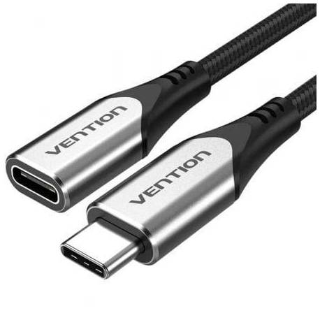 CABLE ALARGADOR USB 3.1 TIPO-C VENTION TABHF/ USB TIPO-C MACHO - USB TIPO-C HEMBRA/ HASTA 60W/ 5GBPS/ 1M/ GRIS