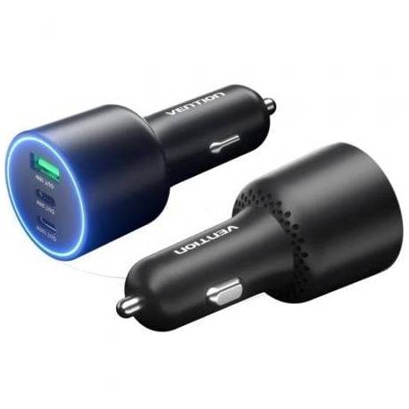 CARGADOR DE COCHE VENTION FFQB0/ 2XUSB-TIPO C/ 1XUSB/ 100W