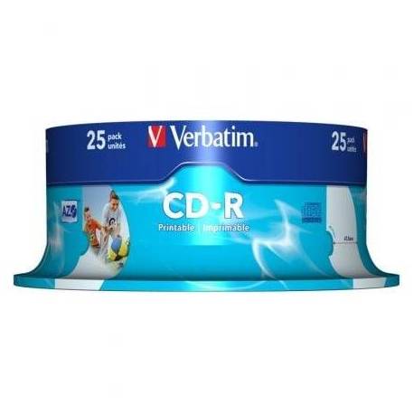 CD-R VERBATIM AZO IMPRIMIBLE 52X/ TARRINA-25UDS